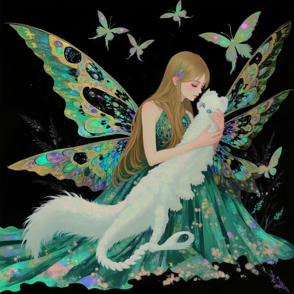 Enchanted Fairy Goddess with Majestic Butterfly Wings
