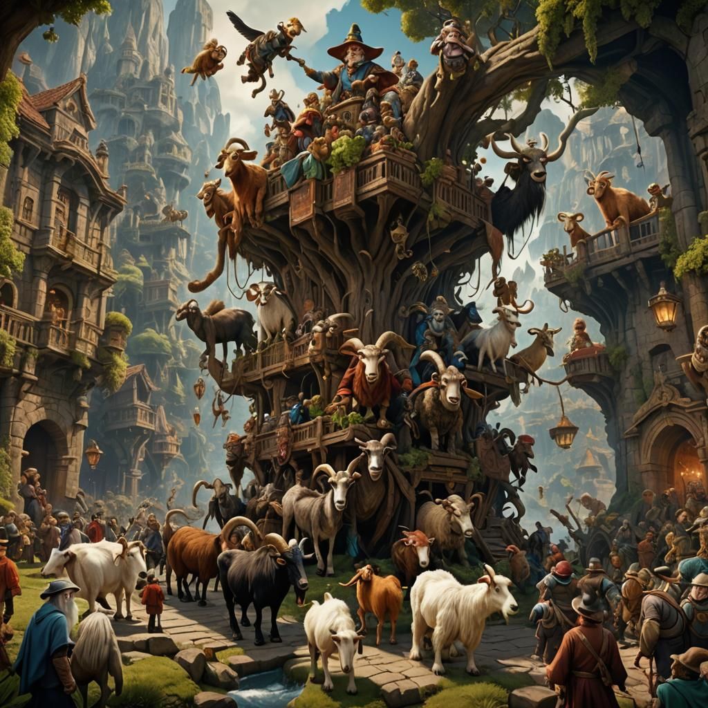 Discworld Carried by Goats: Fantasy Concept Art