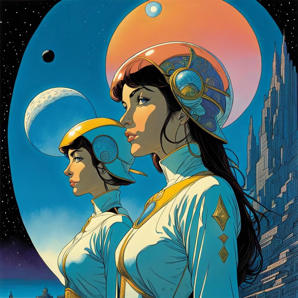 Moebius Inspired Sci-Fi Landscape