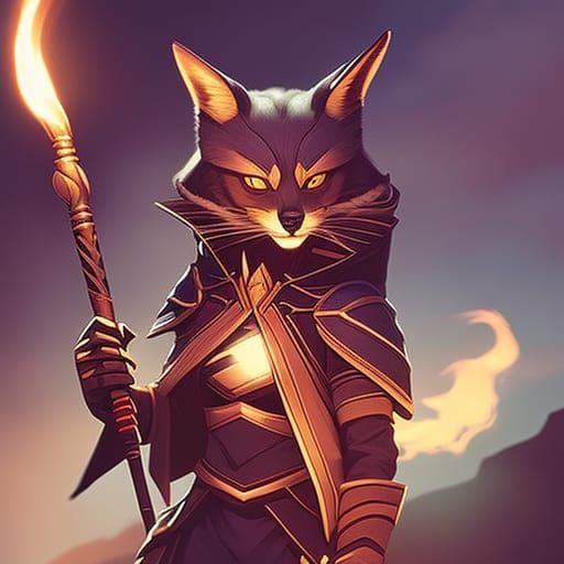 Magical fire Cat