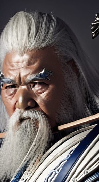 Photorealistic Samurai Portrait in Twilight