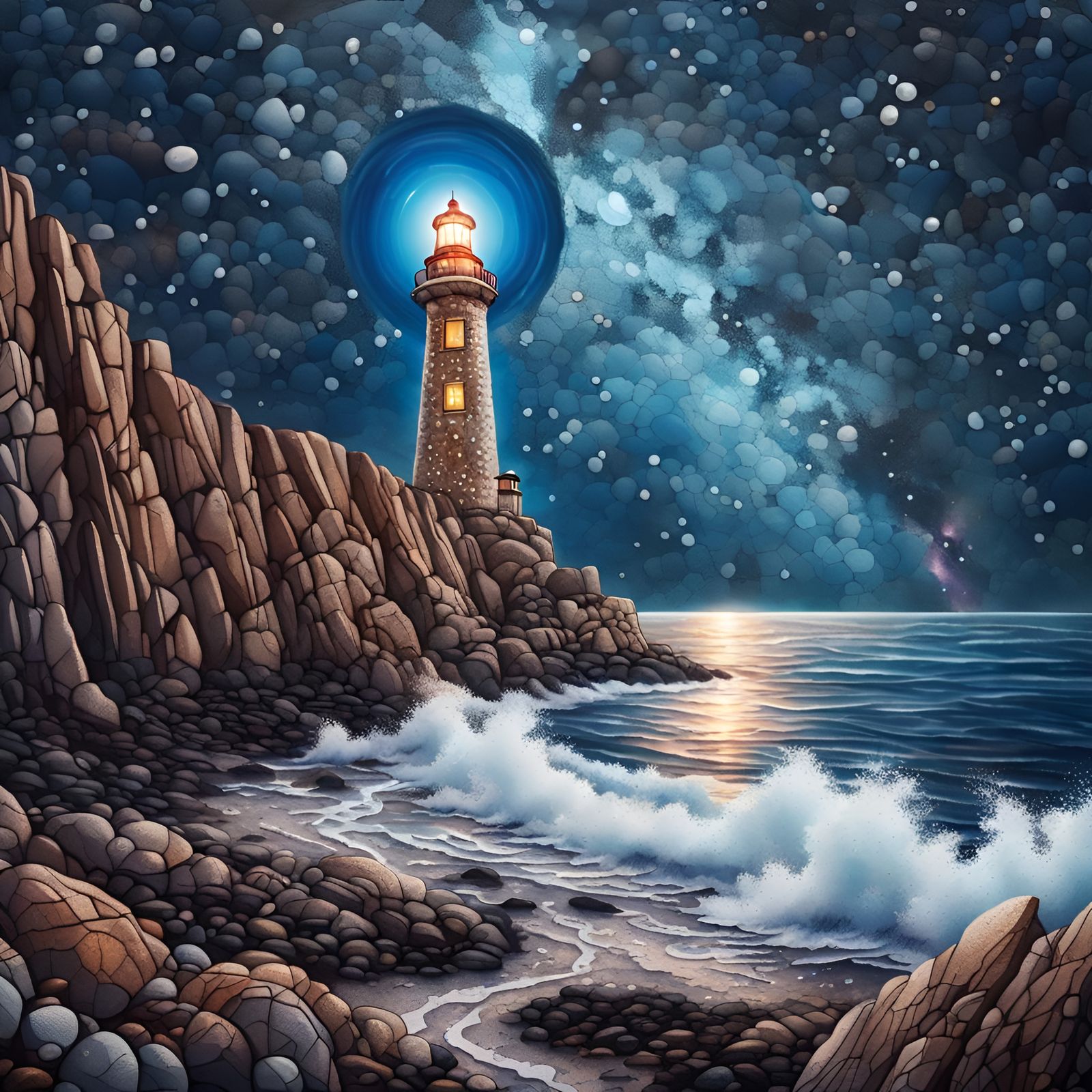 Pebble Art Lighthouse