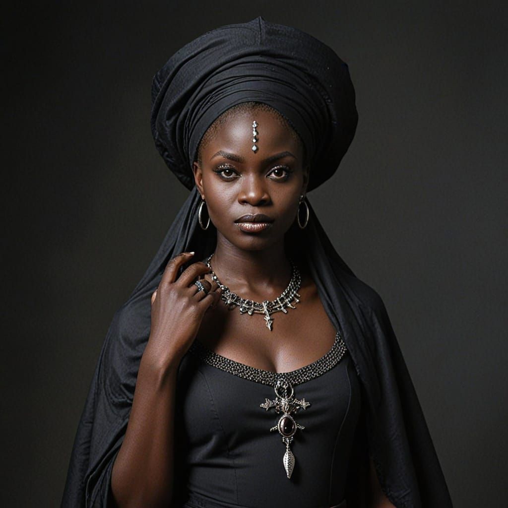 African Dark Sorceress in Ancient Traditions
