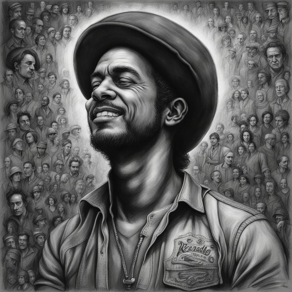 Detailed Charcoal Drawing of Saudade Concept