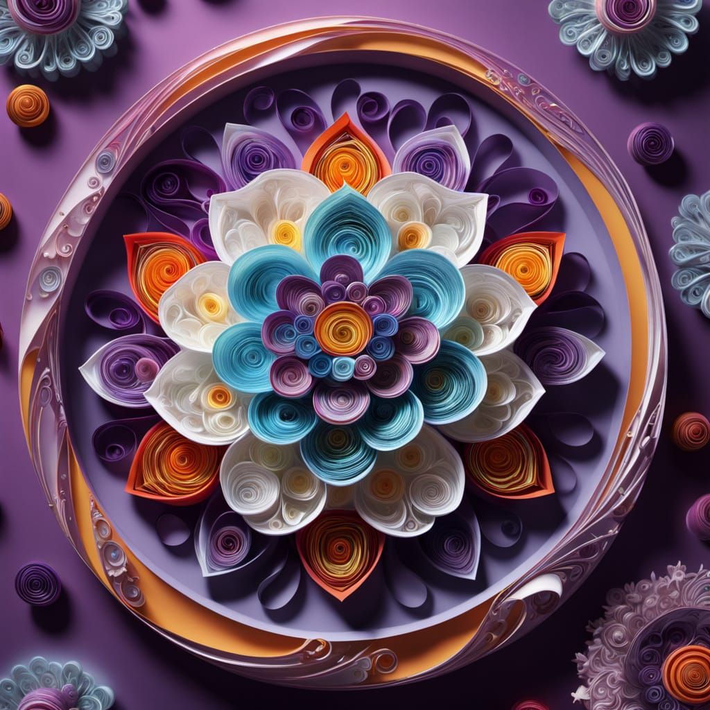Crown Chakra Mandala in Baroque Candy Art Style