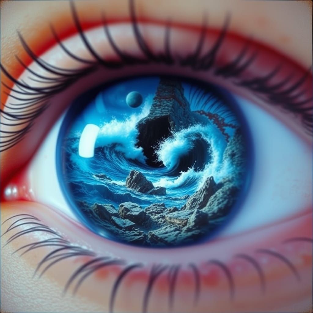 Surreal Eye Reveals Rocky Seascape