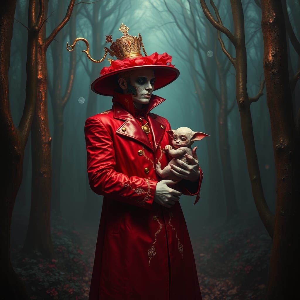 Far Darrig in Mystical Forest as Surreal Digital Art