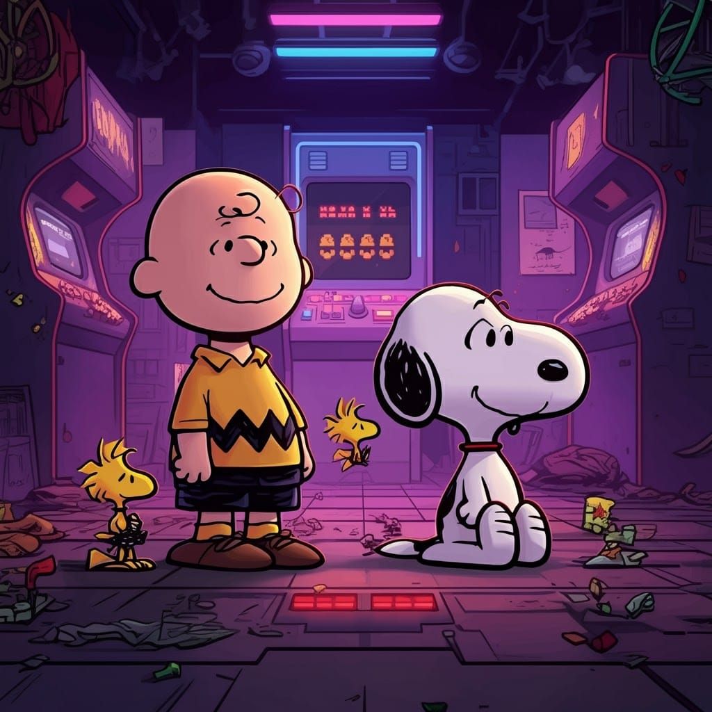 Charlie Brown and Snoopy in 8-bit Arcade
