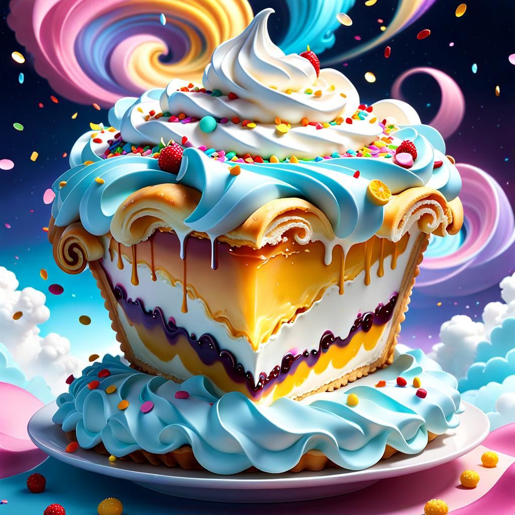 Anime Pie Concept Art with Confetti Pastry