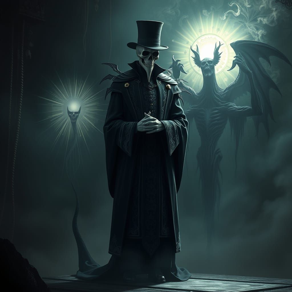 Death Judges Soul in Ethereal Realm, Victorian Style