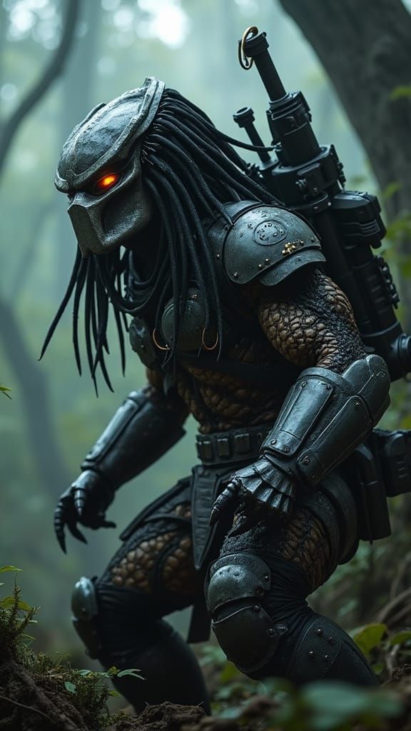 Cyberpunk Predator in Combat Stance