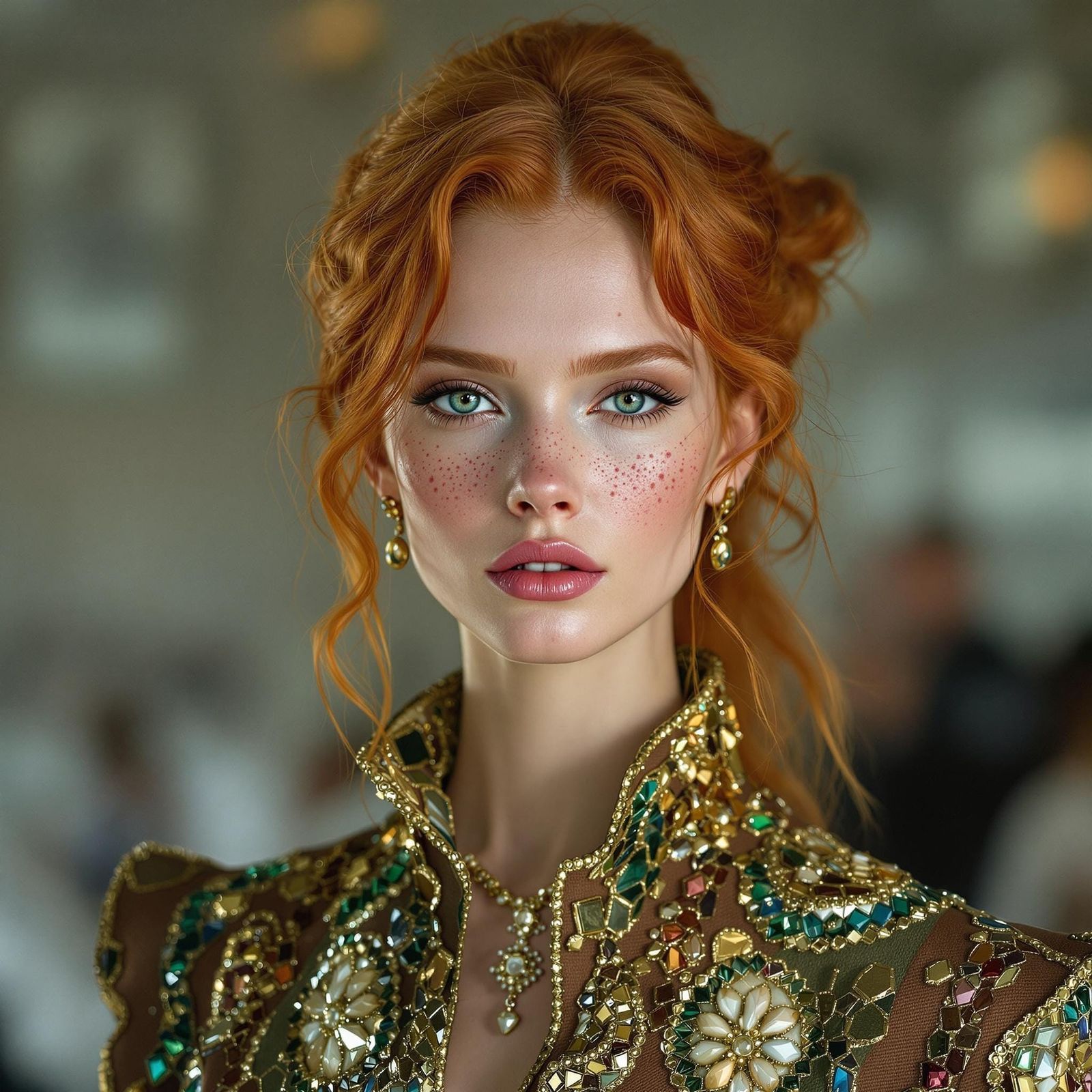 Ethereal Runway Goddess in Sustainable Haute Couture