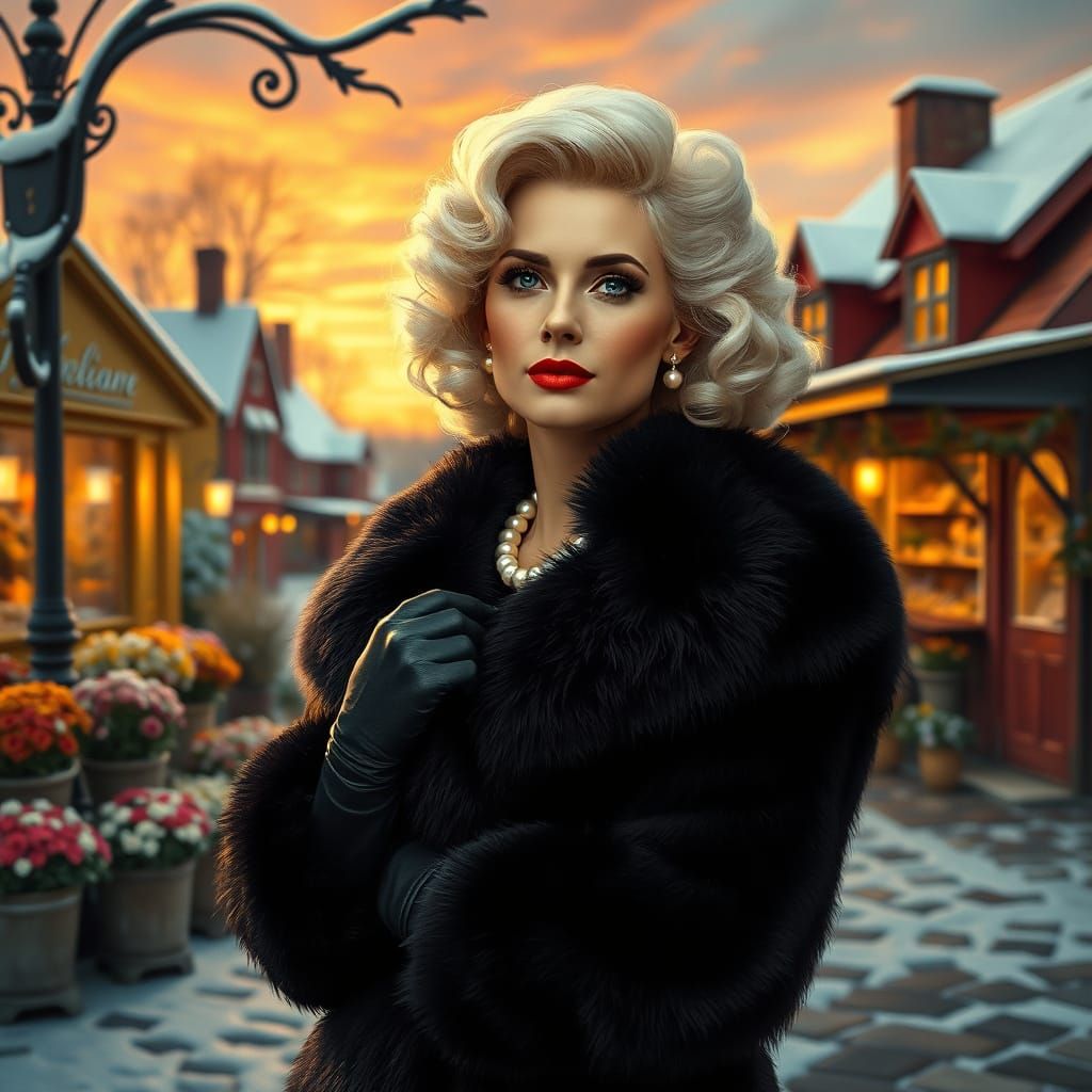 Elegant Scandinavian Beauty in Vintage Chic Style