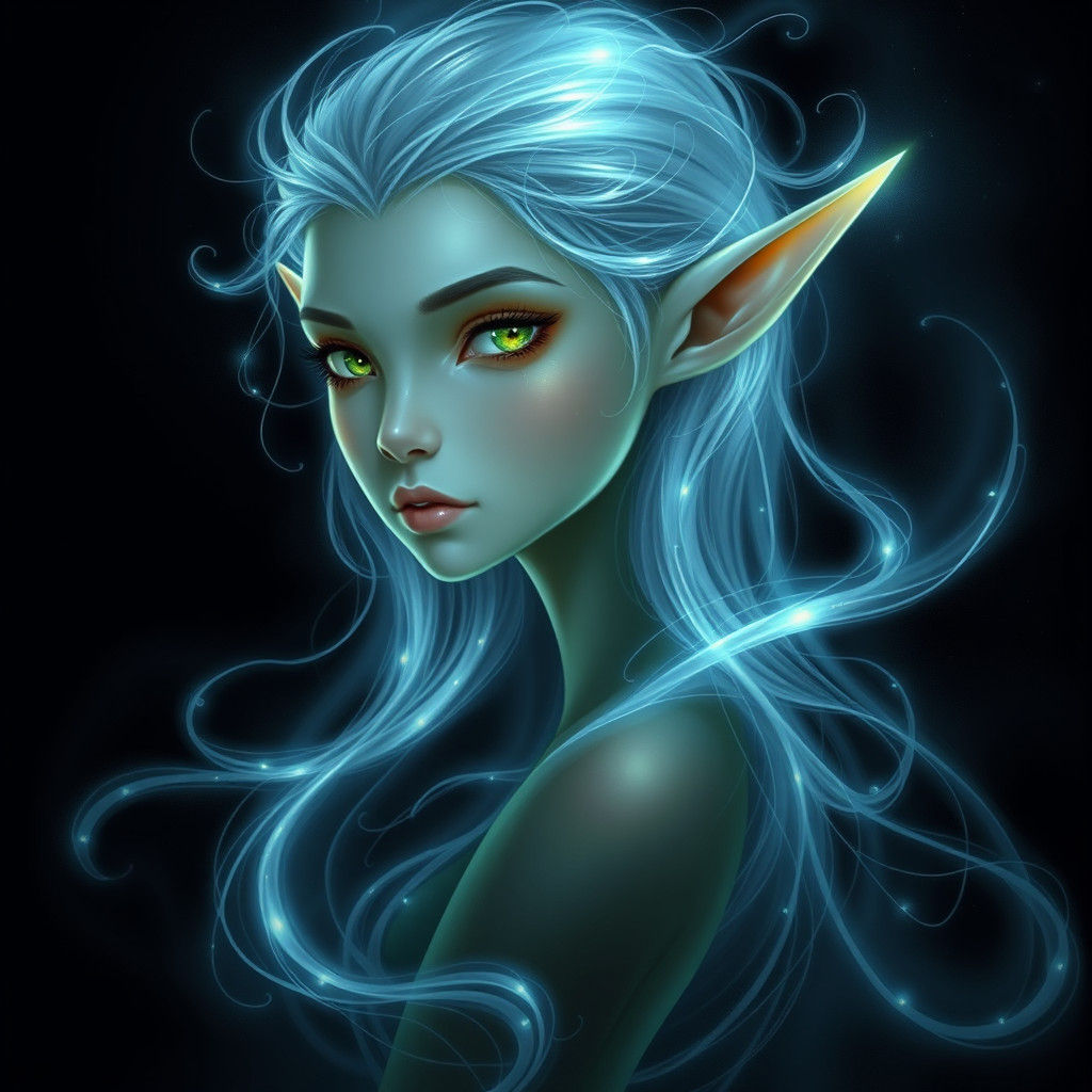 Luminous Elf Surrounded by Ethereal Light