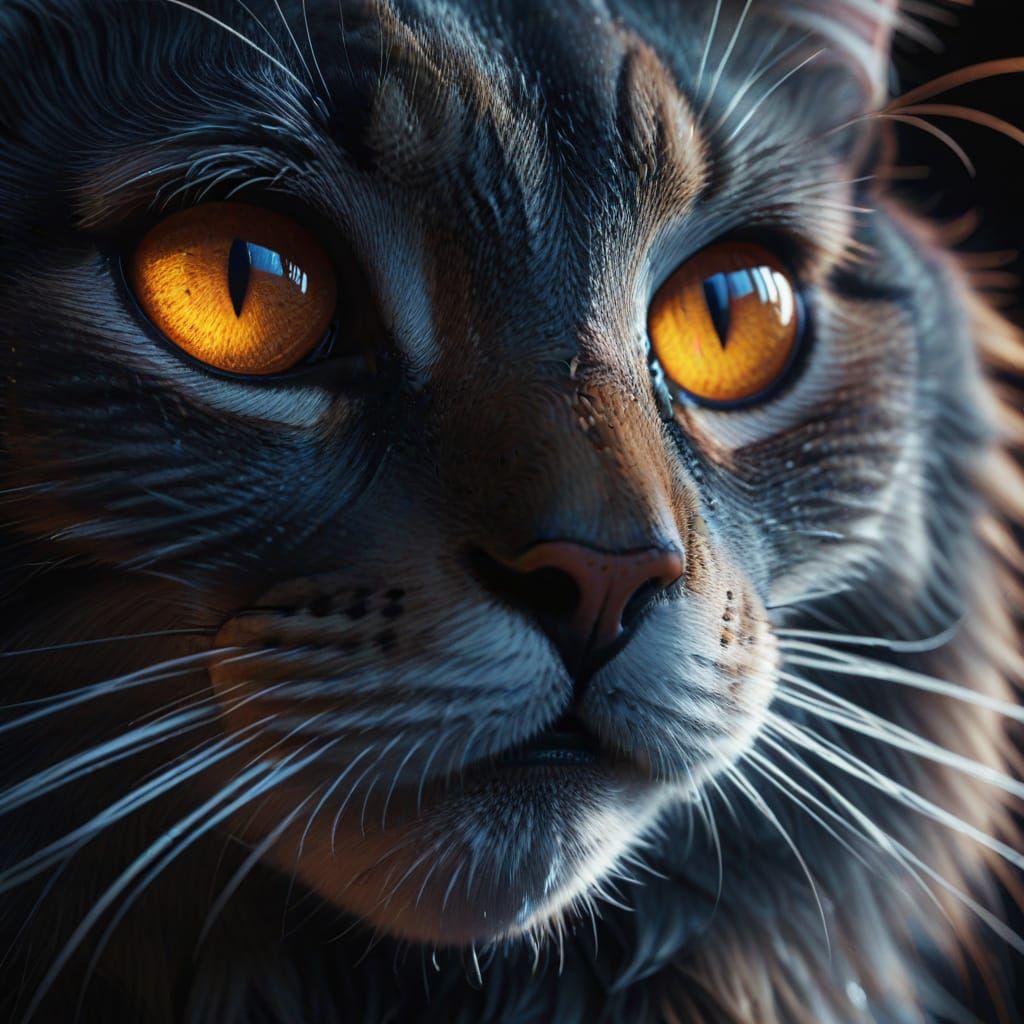 Macro Cat Nose in Photorealistic Digital Art