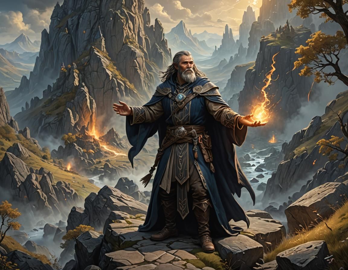 Mystical Breton Sorcerer Casting Spells in High Rock