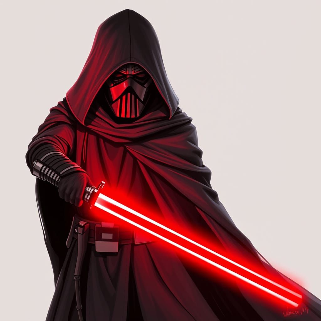 Dark Lord Sith Wields Red Lightsaber