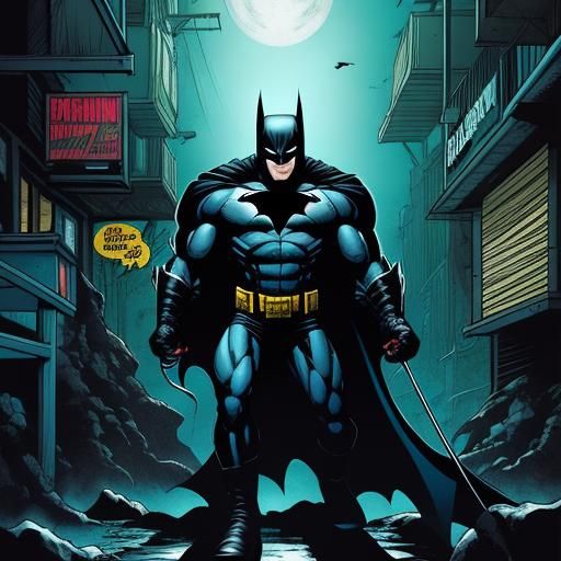 Batman and Wolverine Alley Fight Comic Art