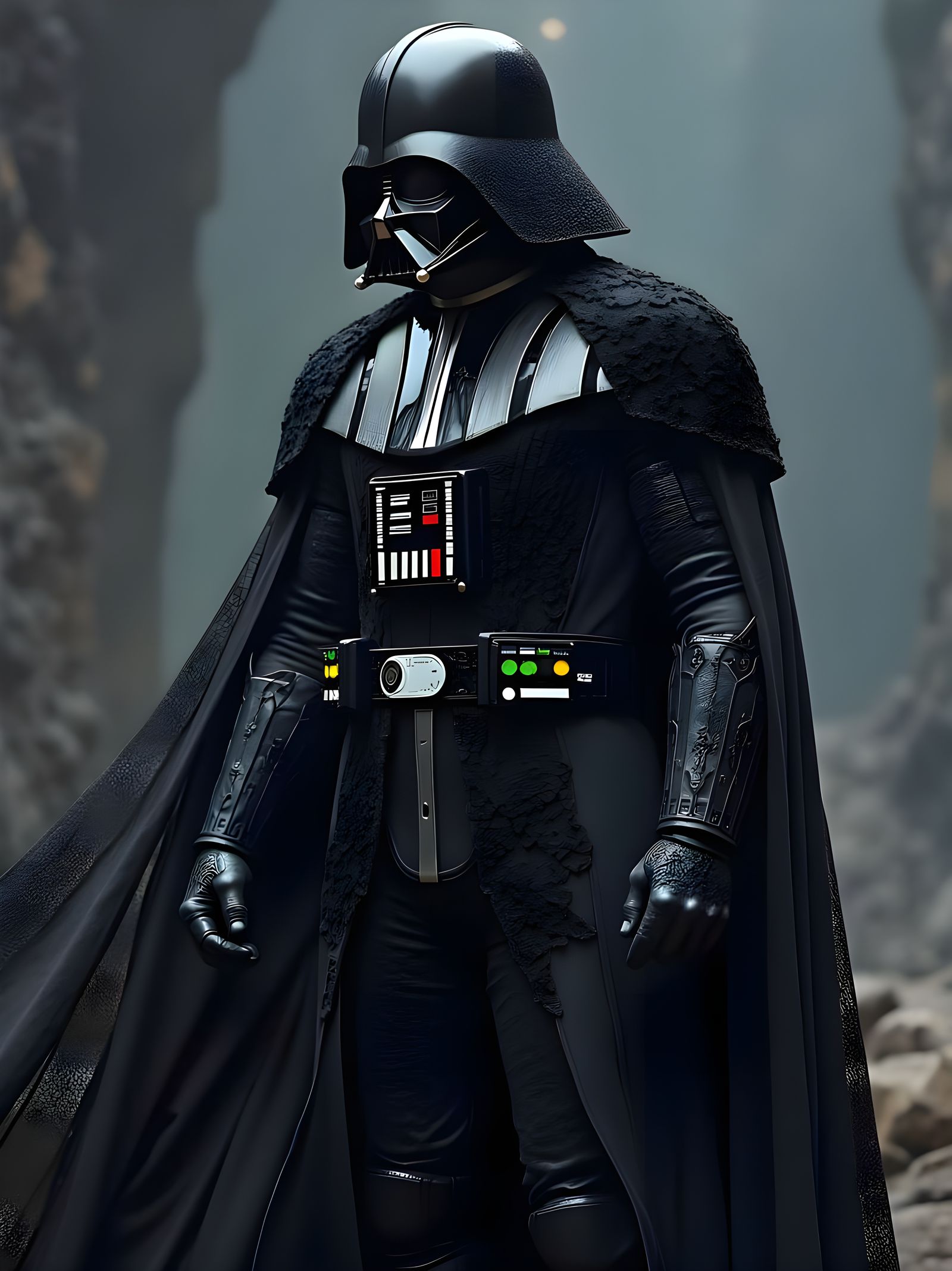 Darth Vader in Lace Armor: Hyper-Realistic Digital Art