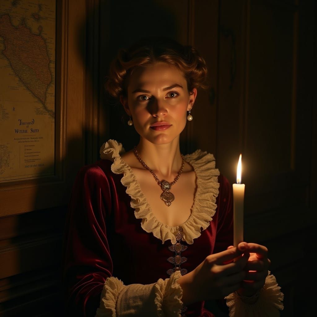 Dutch Noblewoman Portrait in Rembrandt Style