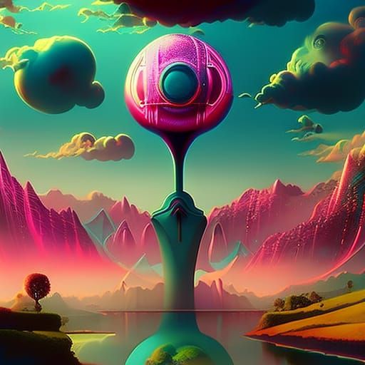 Hyper-Surreal Dreamscape: A Beeple-Inspired Masterpiece