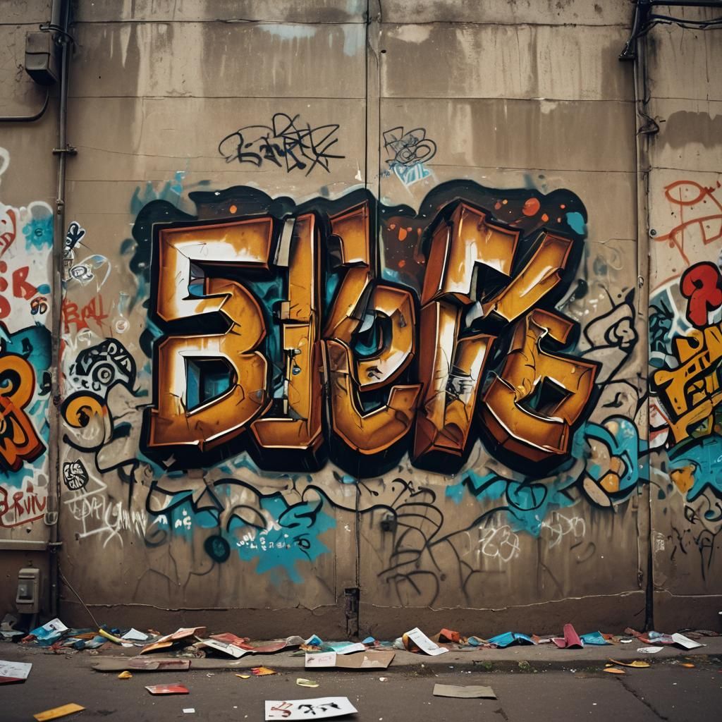 Dramatic Graffiti Art with Polychromatic Details