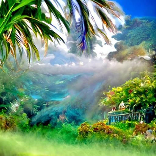 Ethereal Tropical Beach Scene in Puerto Rico