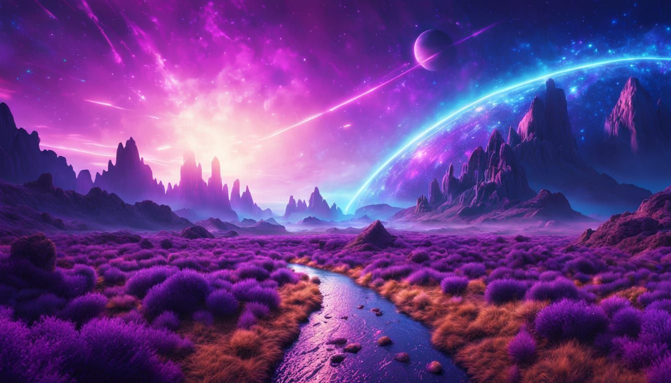 Quantum Energy Trail in Dramatic Digital Painting