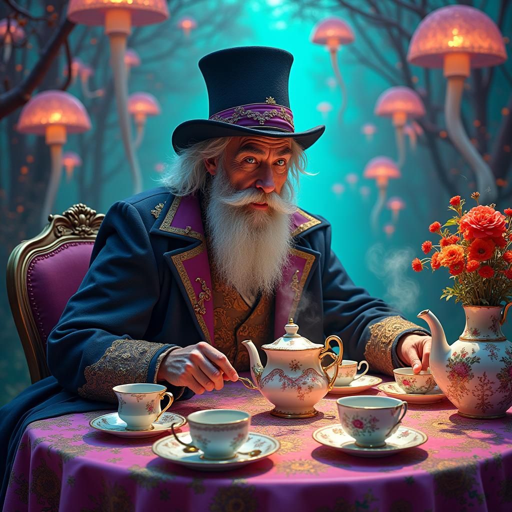 Whimsical Wizard Lost in Psychedelic Wonderland