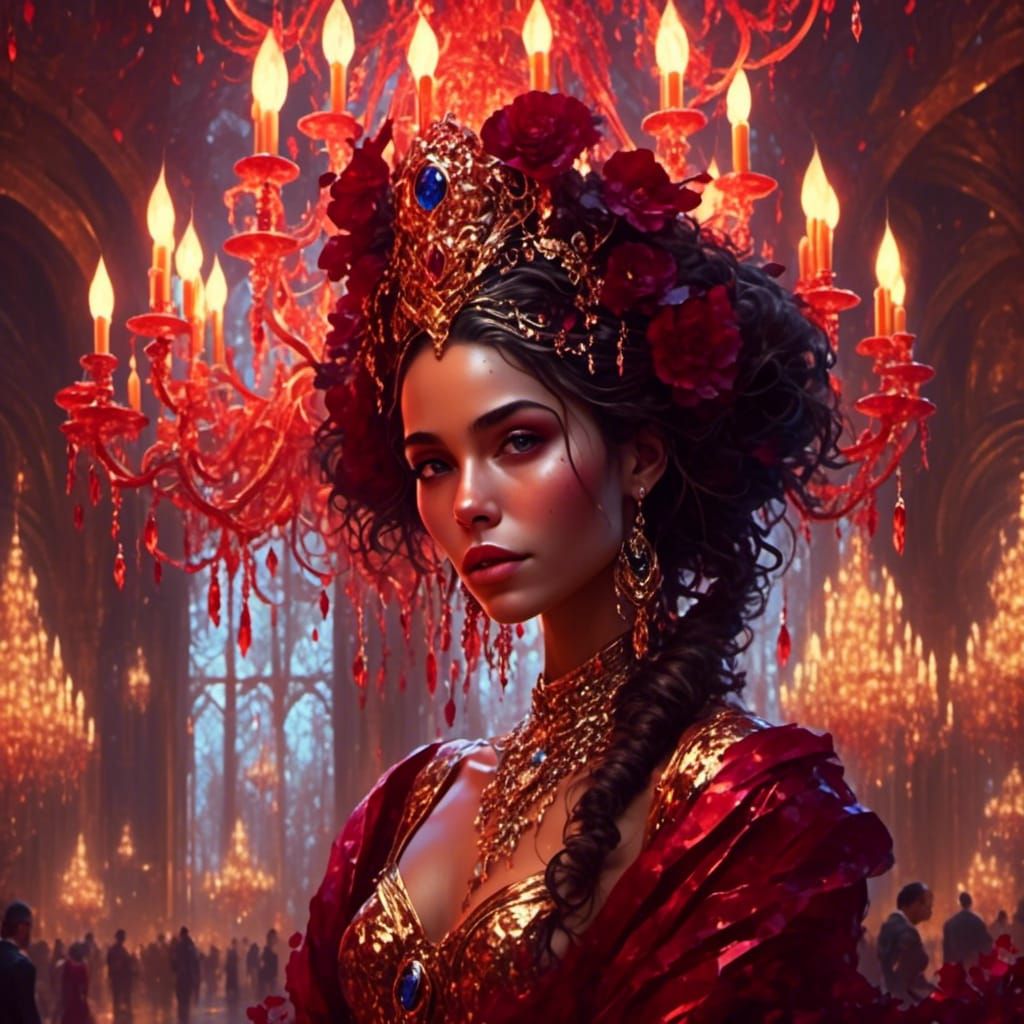 Golden Sparkle Portrait with Maroon Makeup