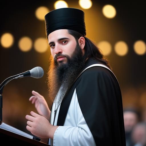 Confident Young Orthodox Man Takes Center Stage