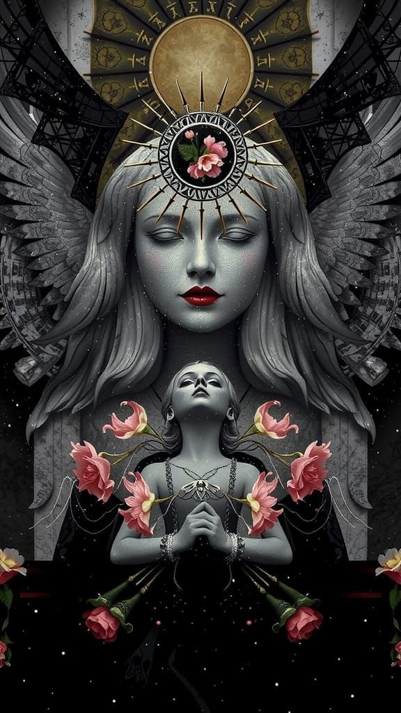 Enchanting Princess in Jugendstil Gothic Style