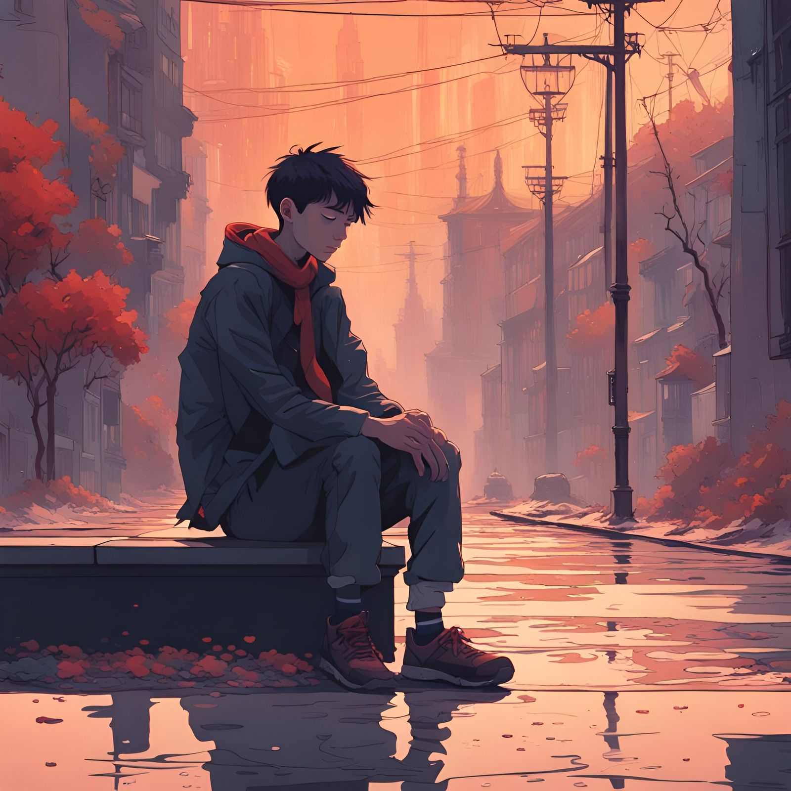 Portrait of a Depressed Boy: Sad Scene