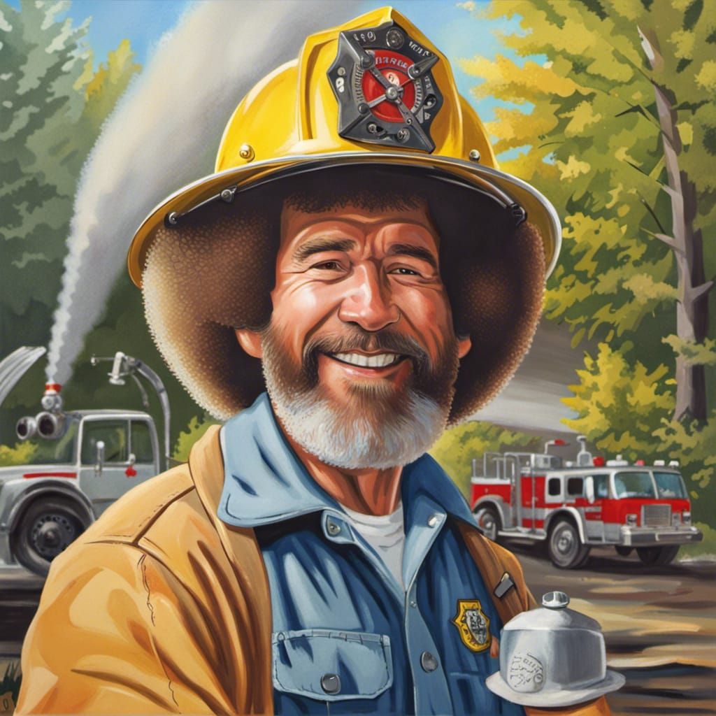 Bob Ross as Fireman on Sunny Day