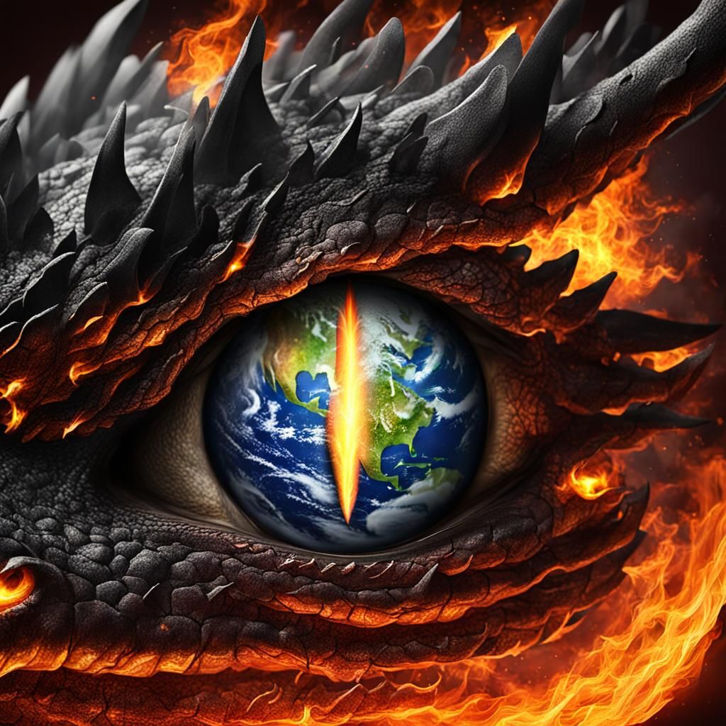 Fiery Earth Dragon Eye Macro