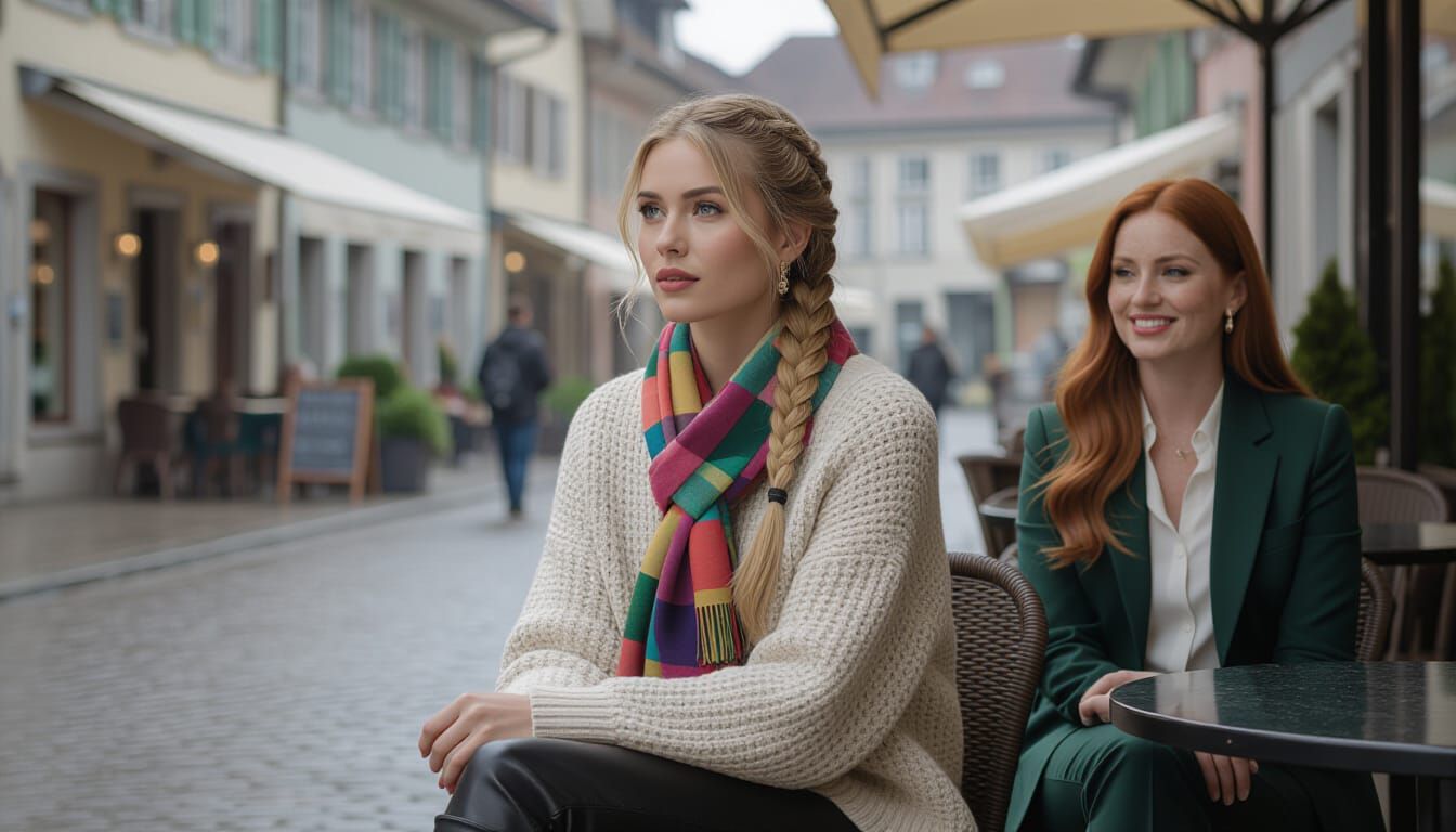 Blonde Actress in Cafe Distracted by Rain
