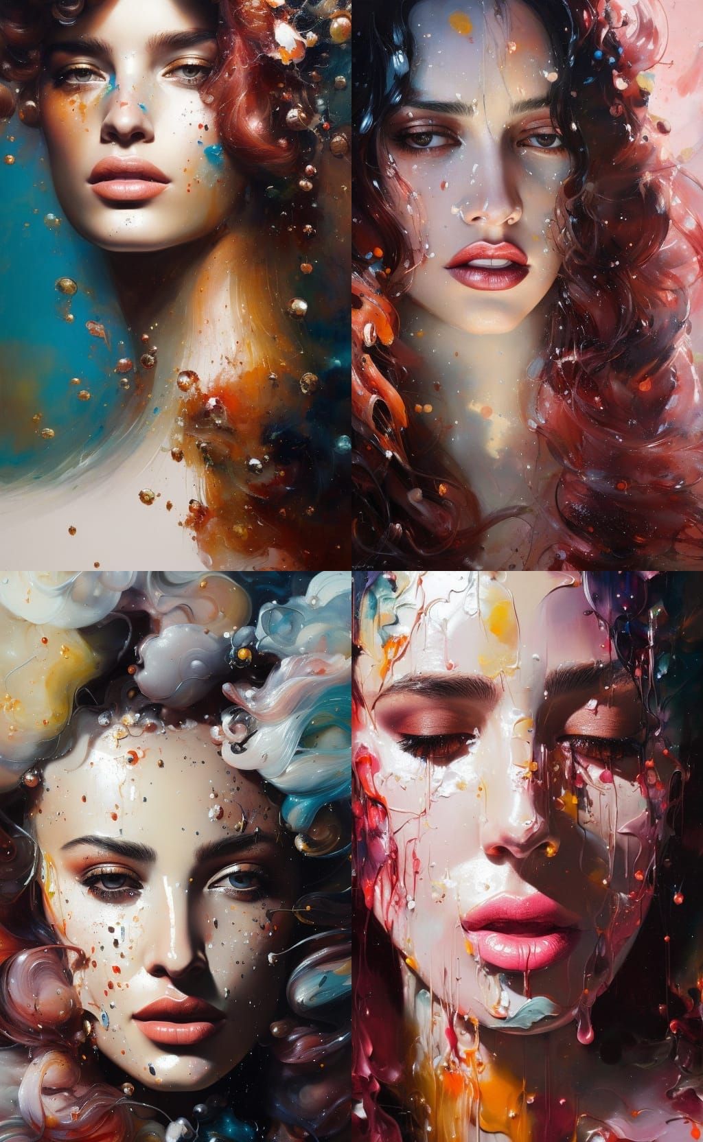 Expressive Portrait of Crying Woman in Dark Fantasy Style