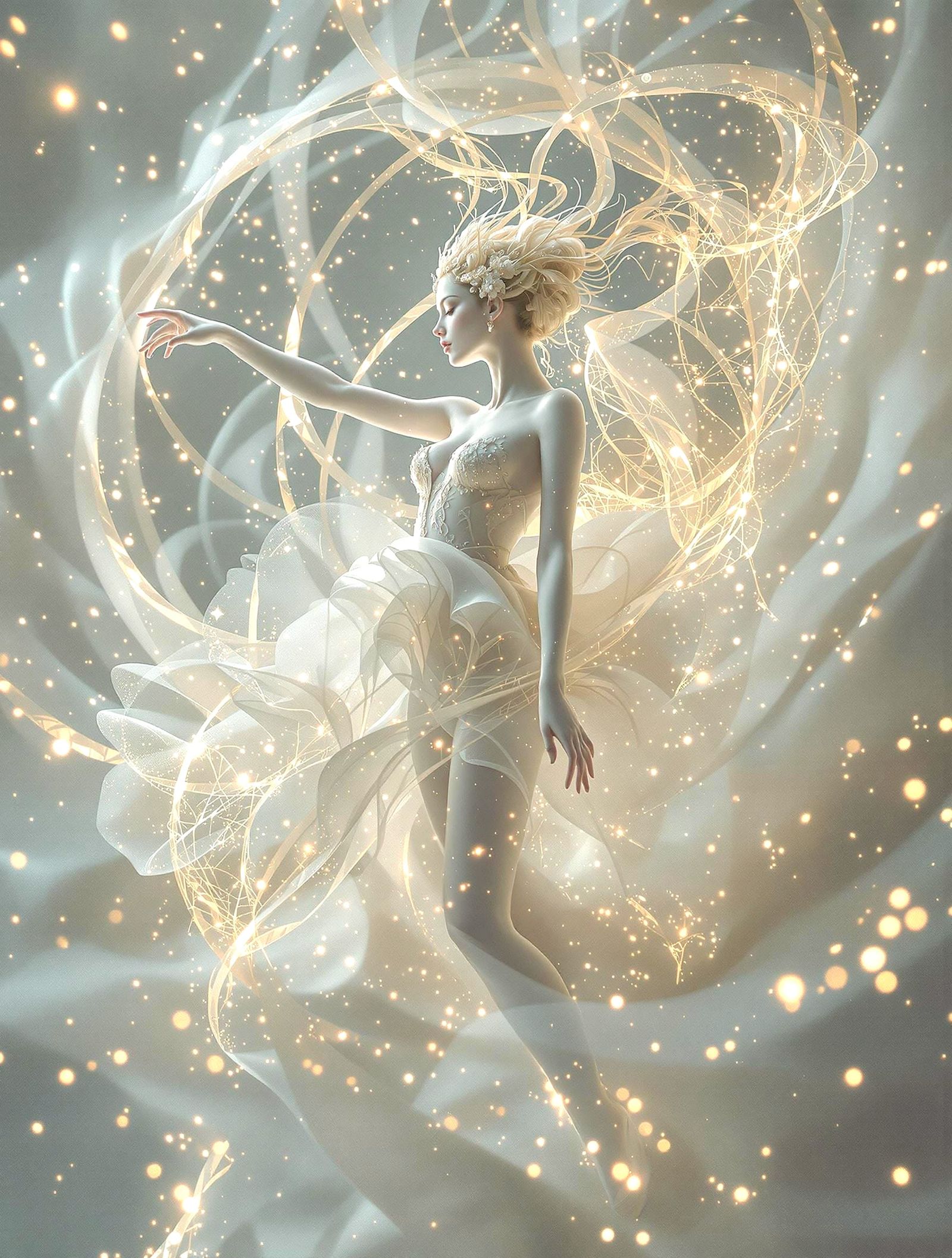 Ethereal Oneiric Ballerina in Marble