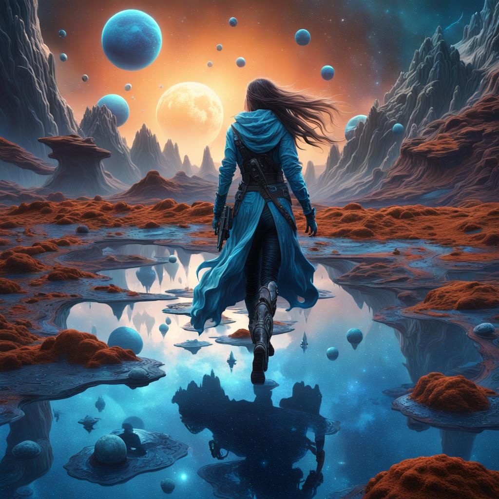 Woman on Alien Planet: Fantasy Concept Art