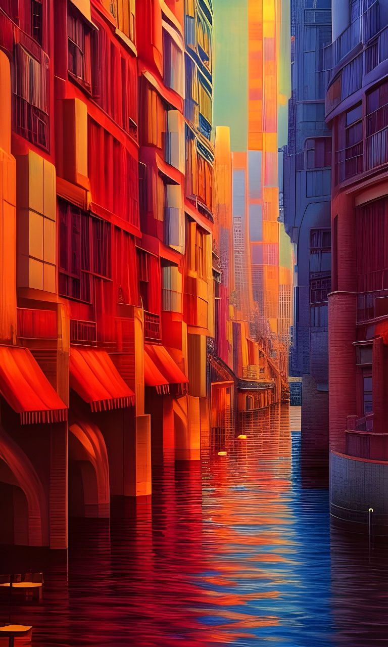 Thriving Submarine City in Steamnouveau Style