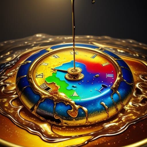 Surreal Melting Objects in Oil Painting Style