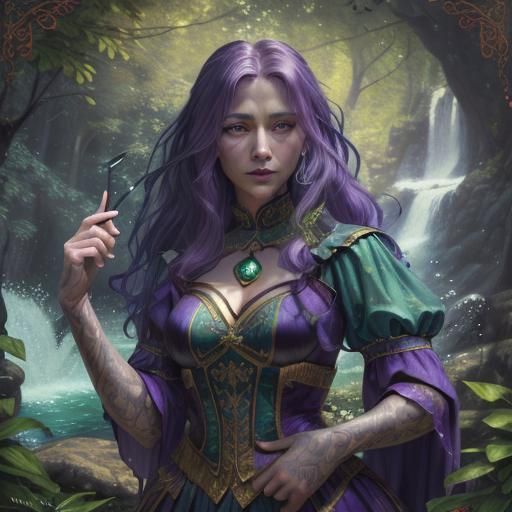 <lora:pretty woman:1.0> Surreal beautiful (purple skinned wi...