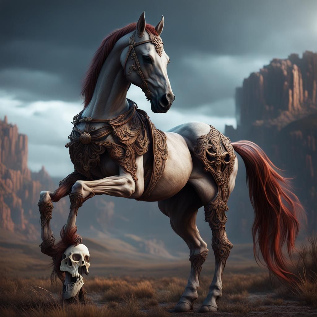Fantastical Horse with Skull Concept Art