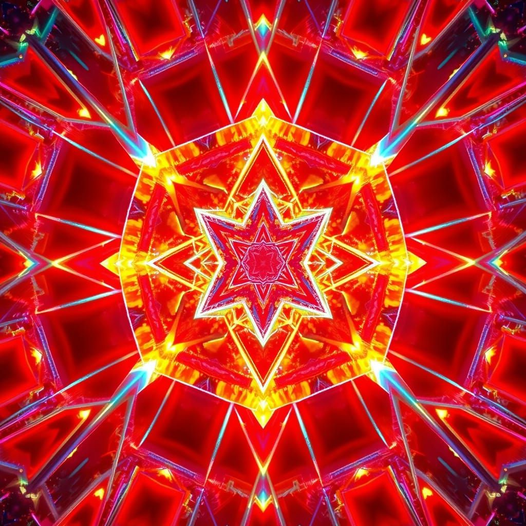 Sacred Geometry in Vibrant Neon Colors