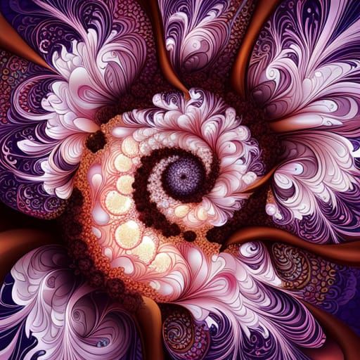 Suminagashi Floral Dreamscape with Dancing Silhouettes