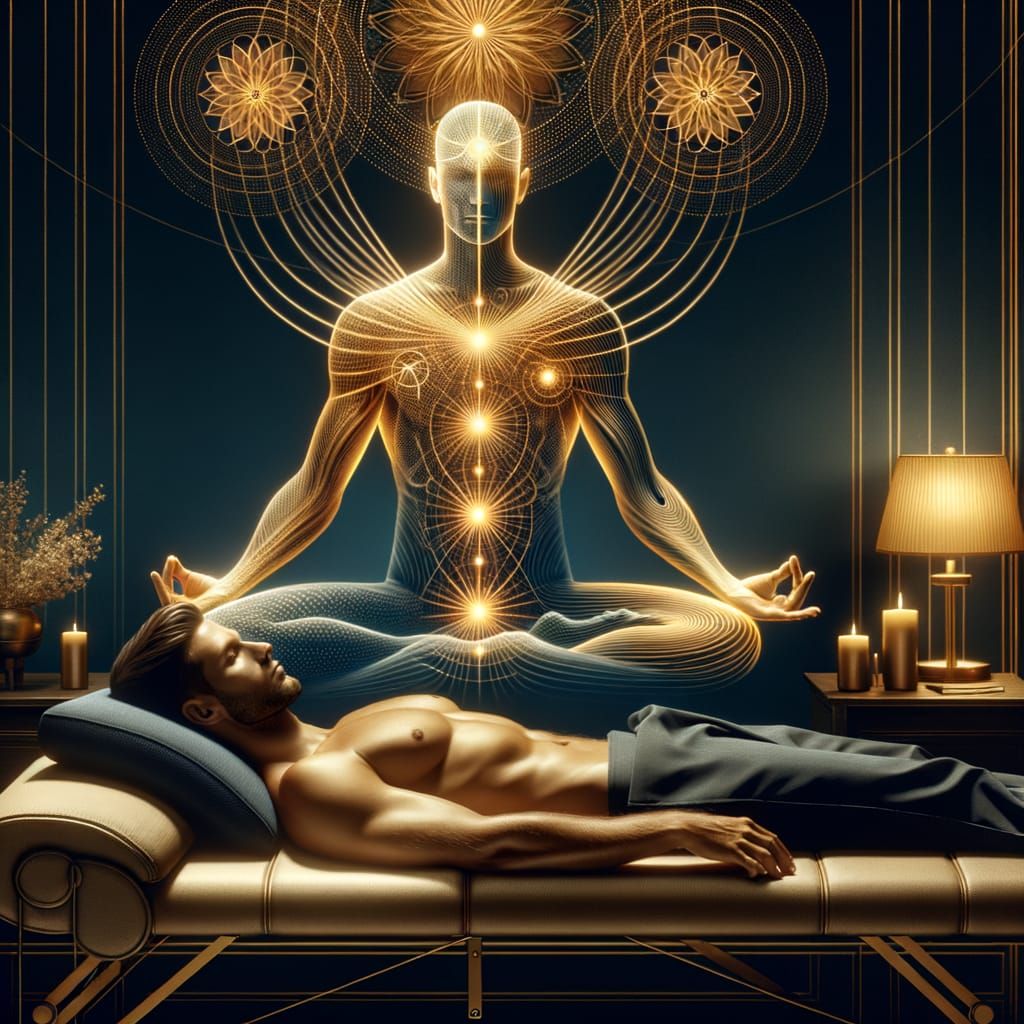 Luxurious Male Wellness Oasis in Serene Ambiance