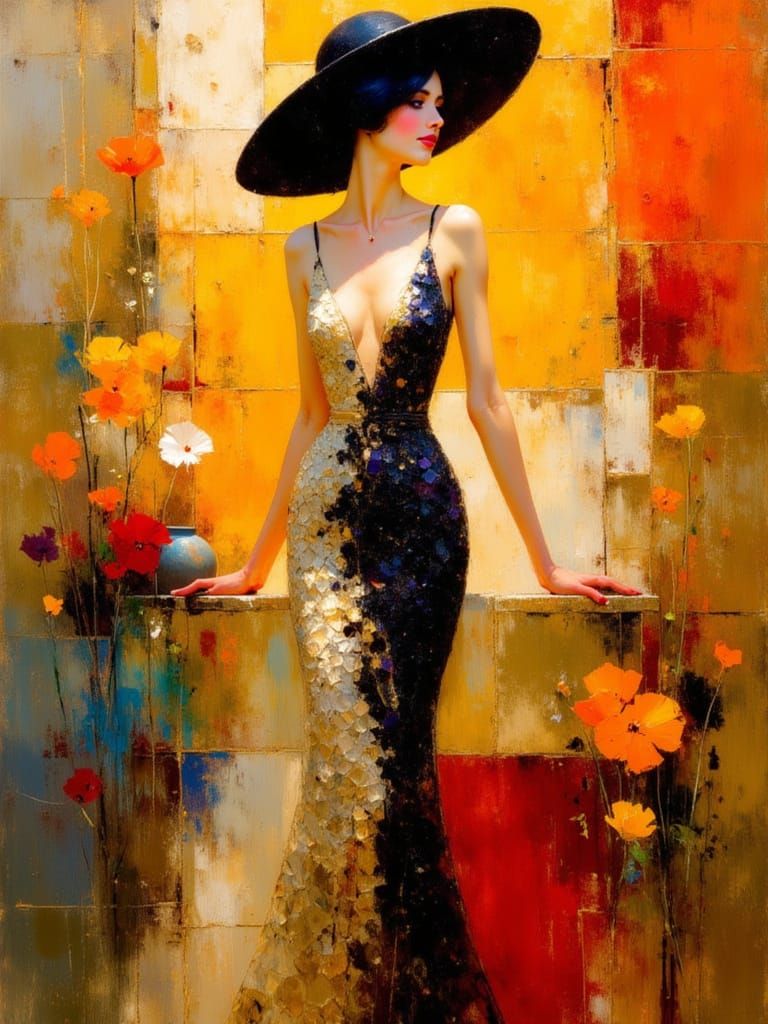 Art Deco Flapper Goddess in Roaring Twenties Style