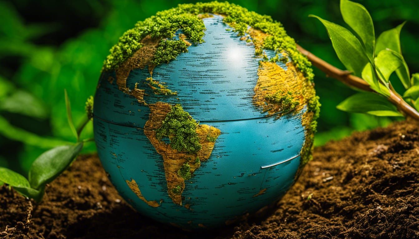 Vivid Biopunk World Map with Animals and Flora