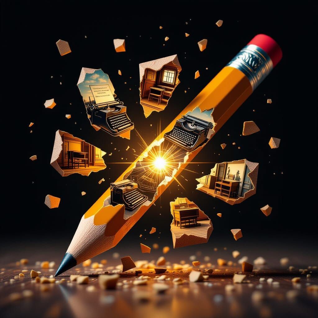 Deconstructed Pencil Metamorphosis: Floating Memory Fragment...