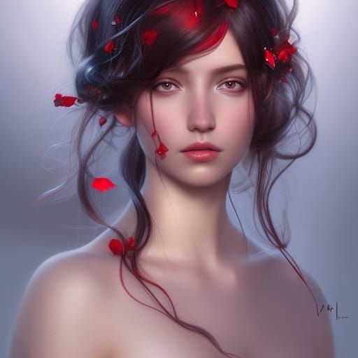 Porcelain Doll Lady in Snowy Forest